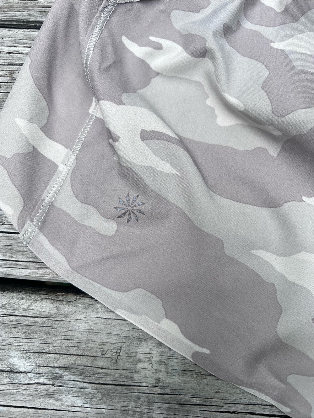 Athleta Light Gray Camo Hustle 3" Shorts - Picture 4 of 6